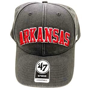 Arkansas Razorbacks Adjustable Hat NCAA Grey Script MVP SEC New